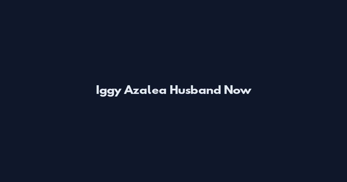 Iggy Azalea Husband Now