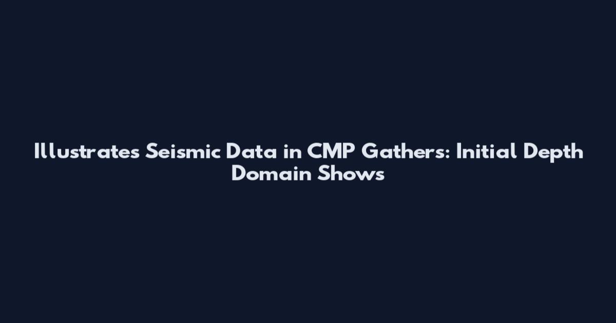 Illustrates Seismic Data in CMP Gathers: Initial Depth Domain Shows