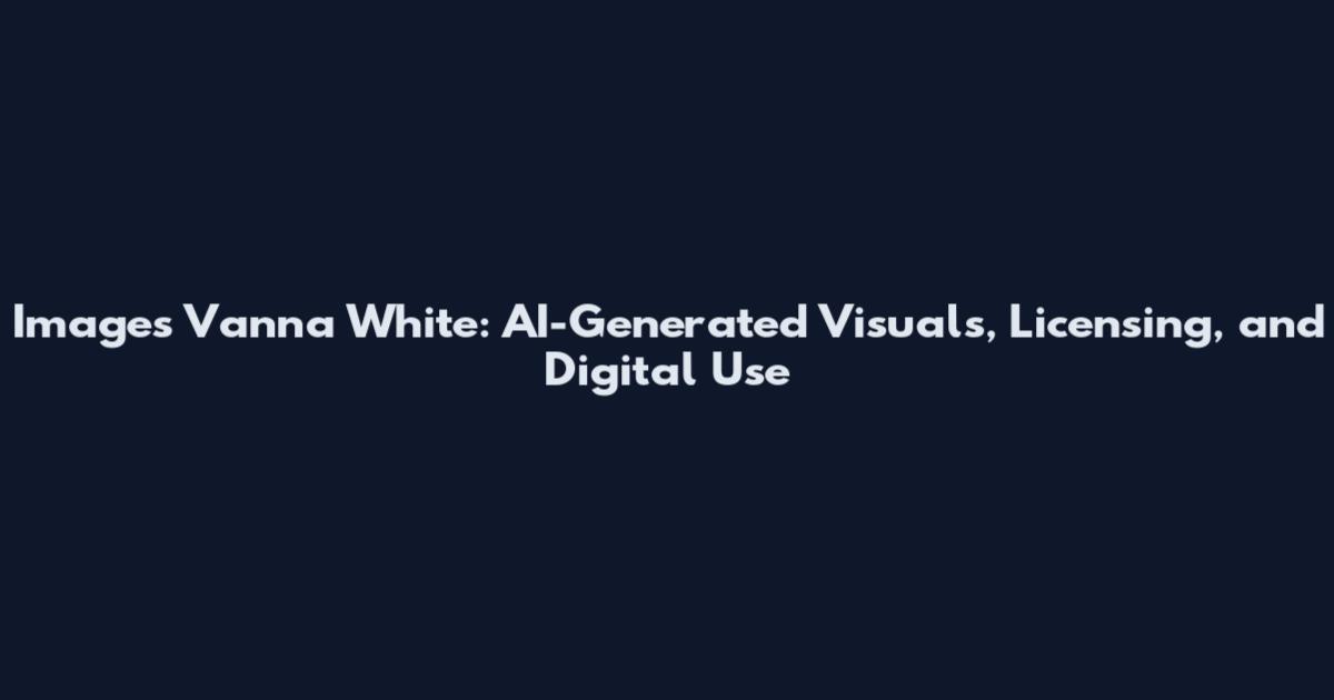 Images Vanna White: AI-Generated Visuals, Licensing, and Digital Use