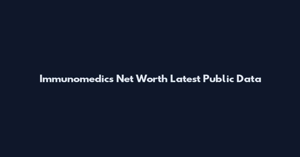 Immunomedics Net Worth Latest Public Data