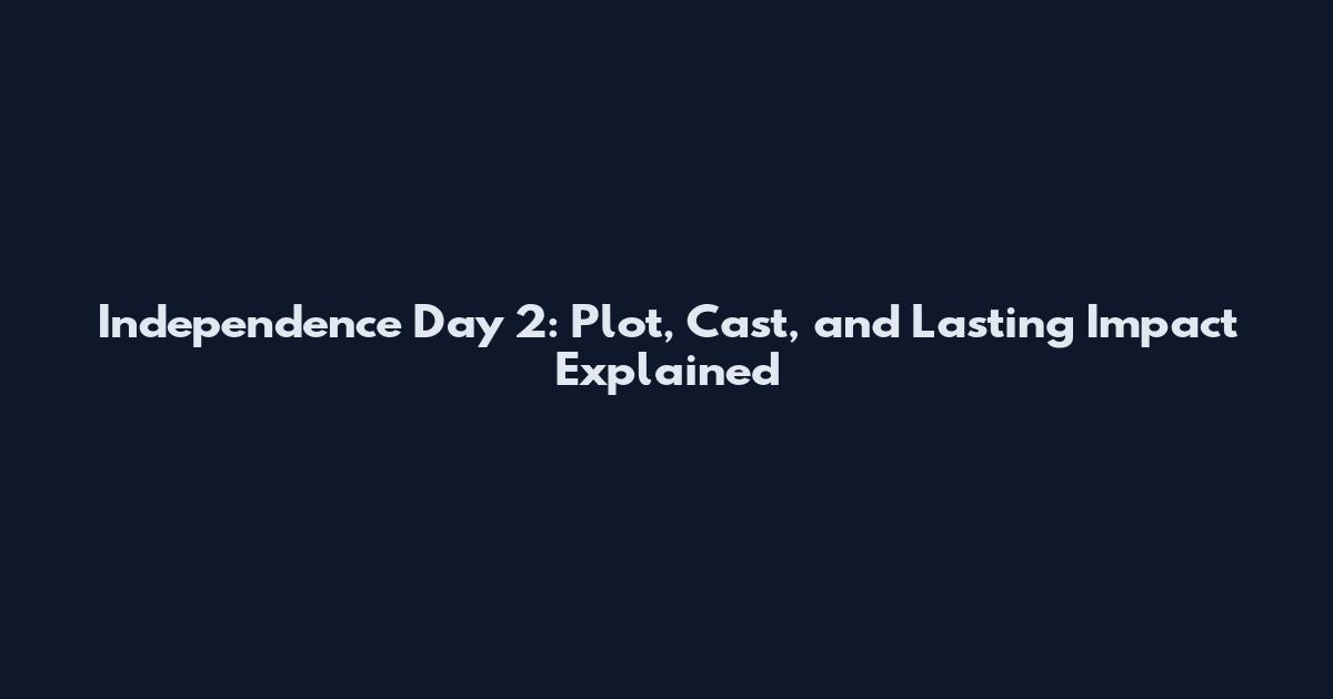 Independence Day 2: Plot, Cast, and Lasting Impact Explained