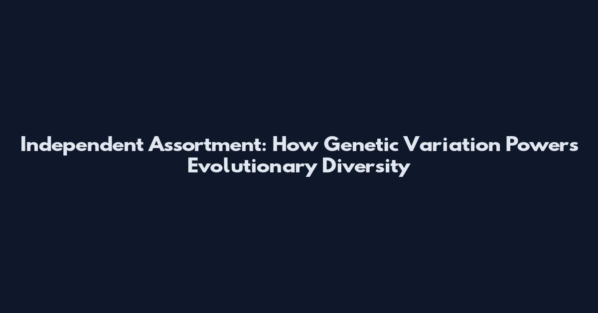 Independent Assortment: How Genetic Variation Powers Evolutionary Diversity