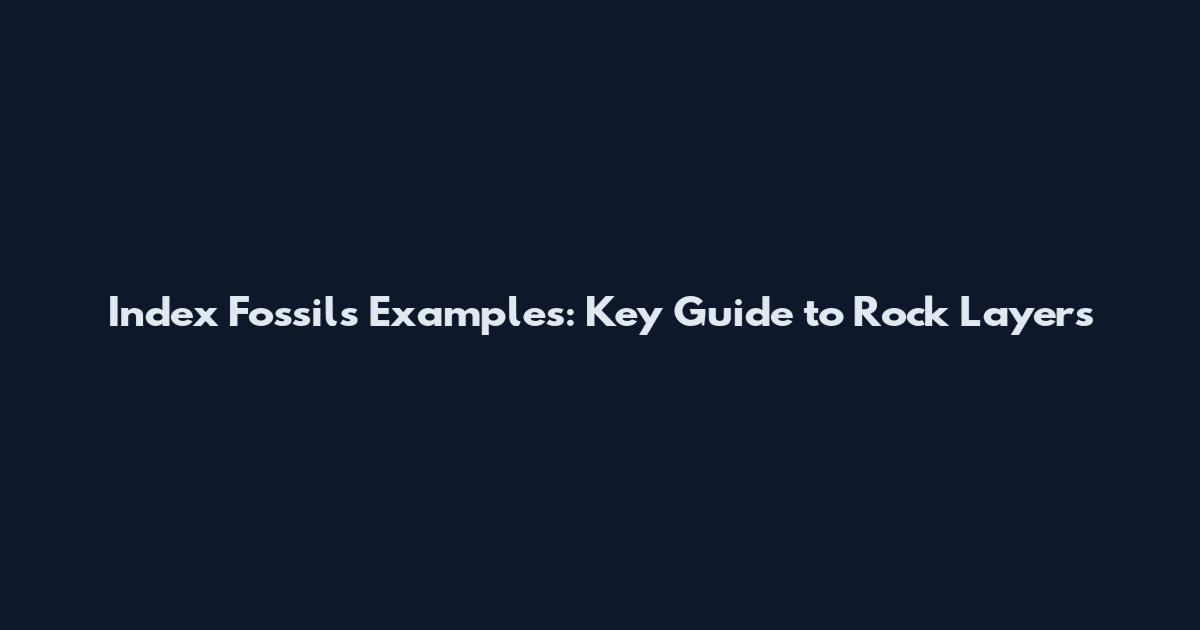 Index Fossils Examples: Key Guide to Rock Layers