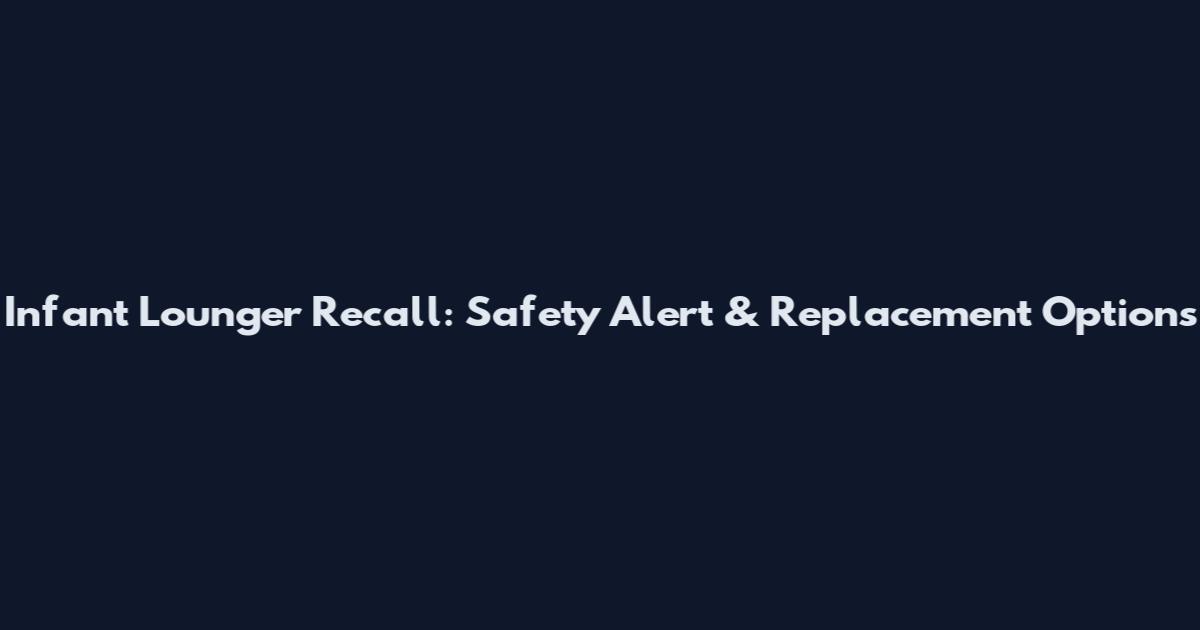 Infant Lounger Recall: Safety Alert & Replacement Options
