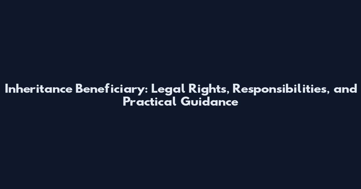 Inheritance Beneficiary: Legal Rights, Responsibilities, and Practical Guidance