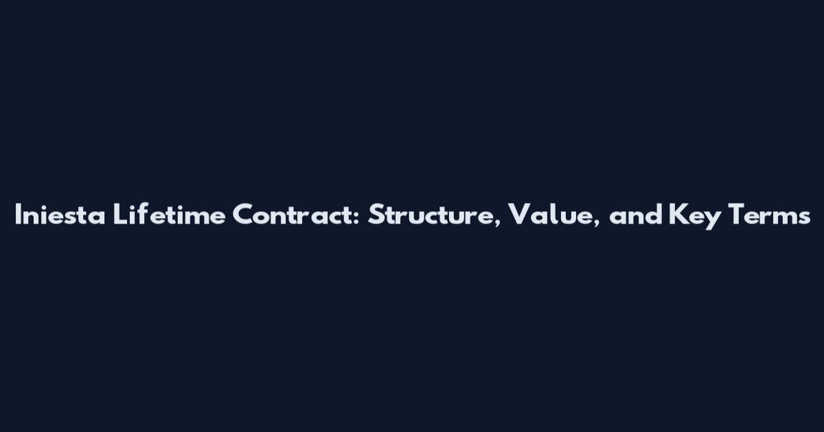 Iniesta Lifetime Contract: Structure, Value, and Key Terms