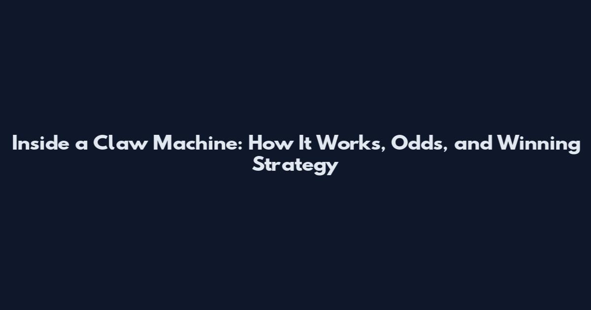 Inside a Claw Machine: How It Works, Odds, and Winning Strategy