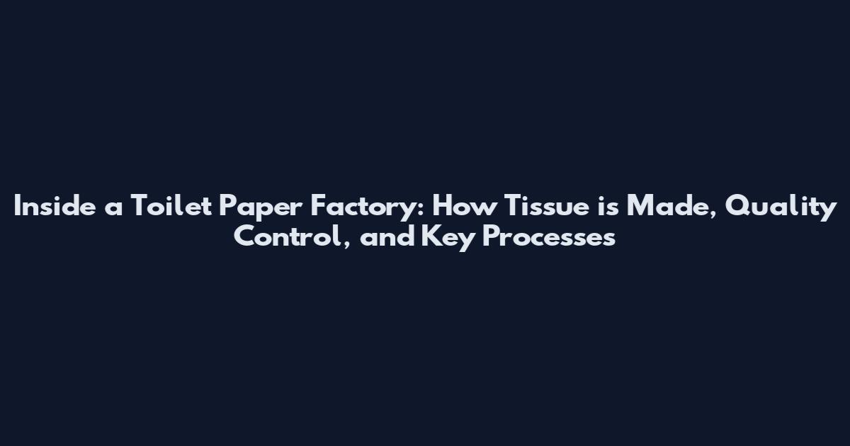 Inside a Toilet Paper Factory: How Tissue is Made, Quality Control, and Key Processes