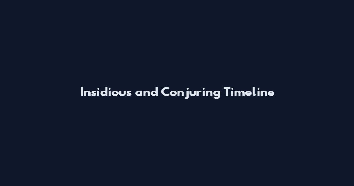 Insidious and Conjuring Timeline