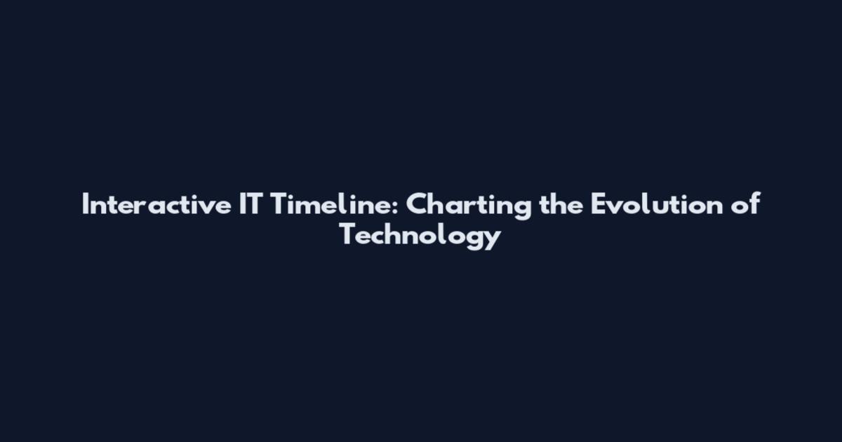 Interactive IT Timeline: Charting the Evolution of Technology