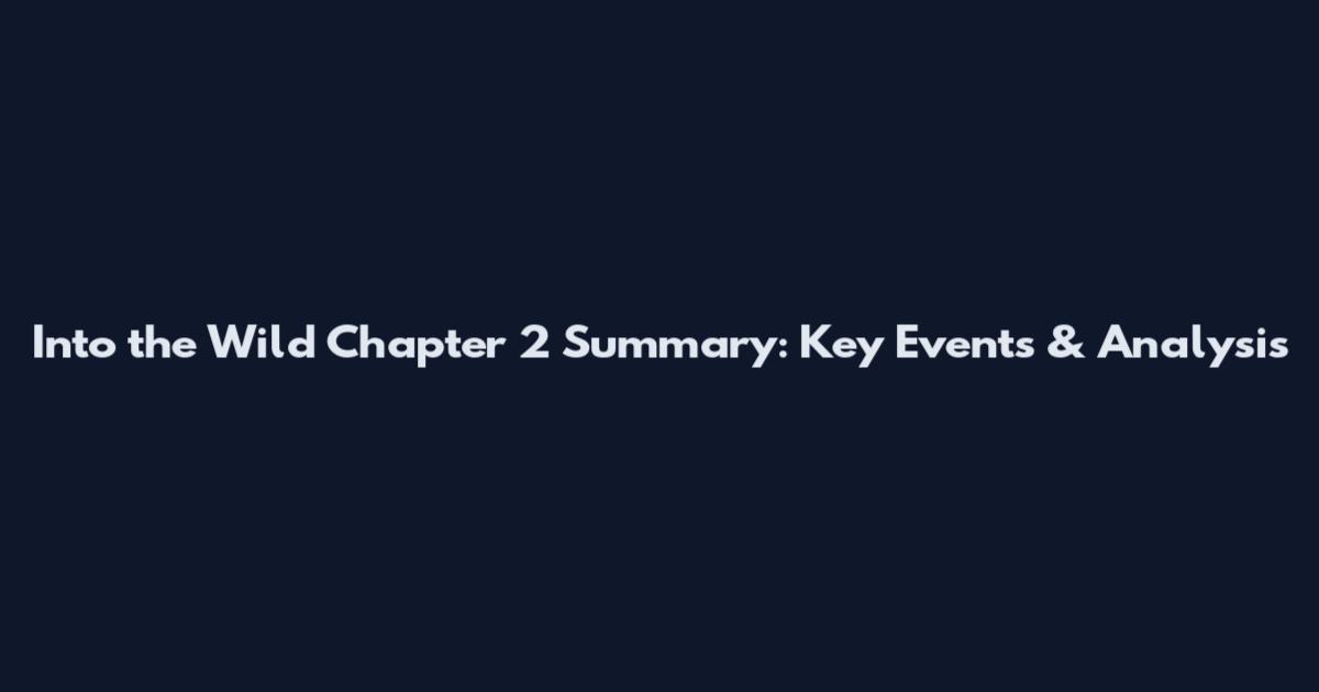 Into the Wild Chapter 2 Summary: Key Events & Analysis