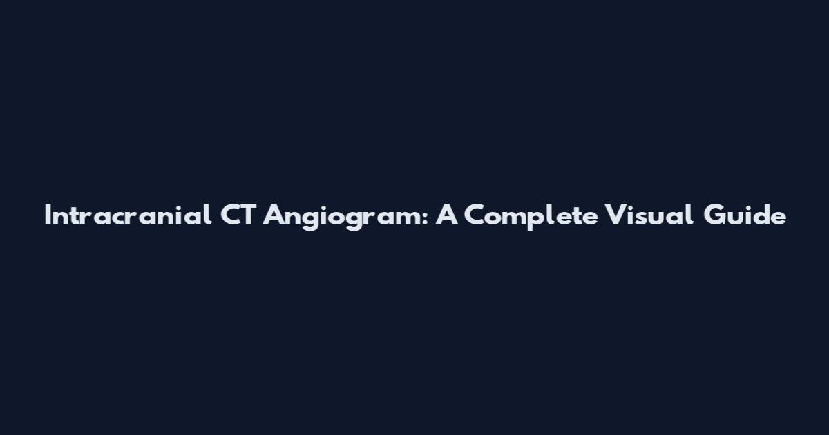 Intracranial CT Angiogram: A Complete Visual Guide