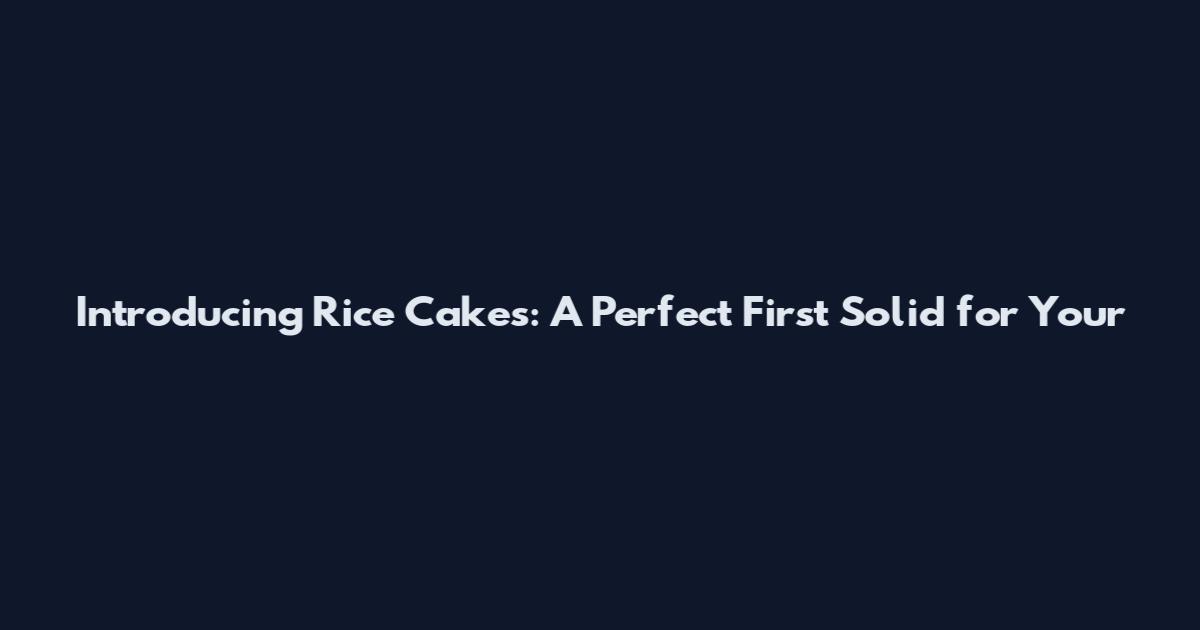 Introducing Rice Cakes: A Perfect First Solid for Your