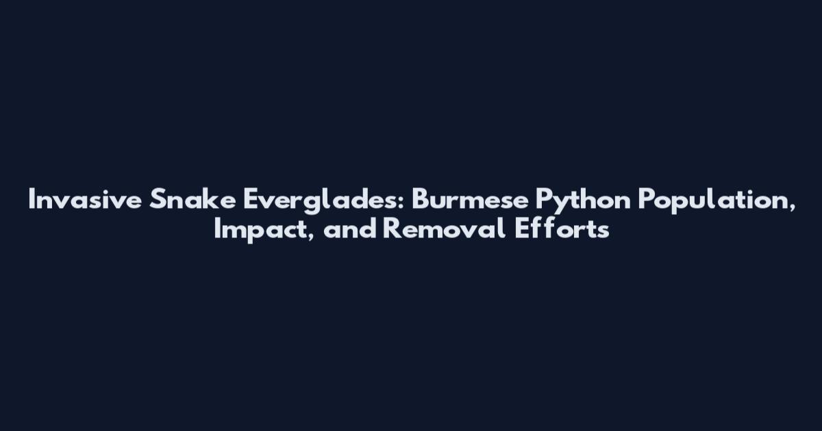 Invasive Snake Everglades: Burmese Python Population, Impact, and Removal Efforts