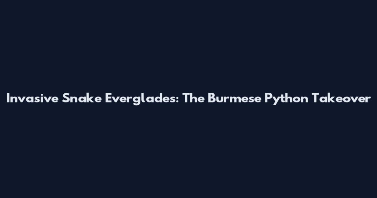 Invasive Snake Everglades: The Burmese Python Takeover