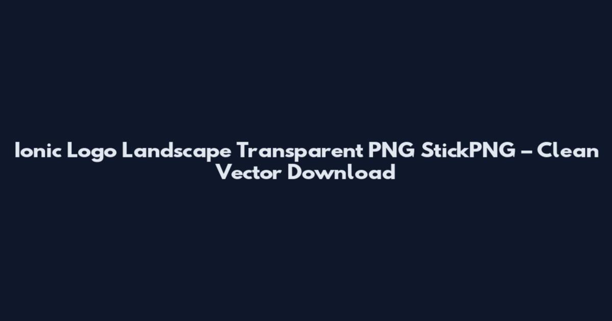 Ionic Logo Landscape Transparent PNG StickPNG – Clean Vector Download