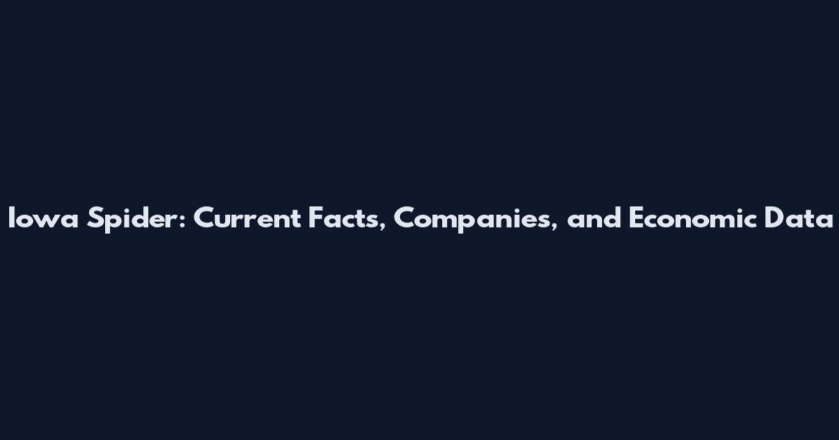 Iowa Spider: Current Facts, Companies, and Economic Data