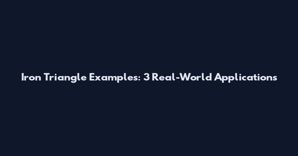 Iron Triangle Examples: 3 Real-World Applications