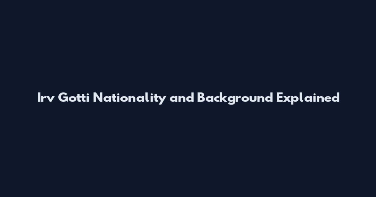 Irv Gotti Nationality and Background Explained