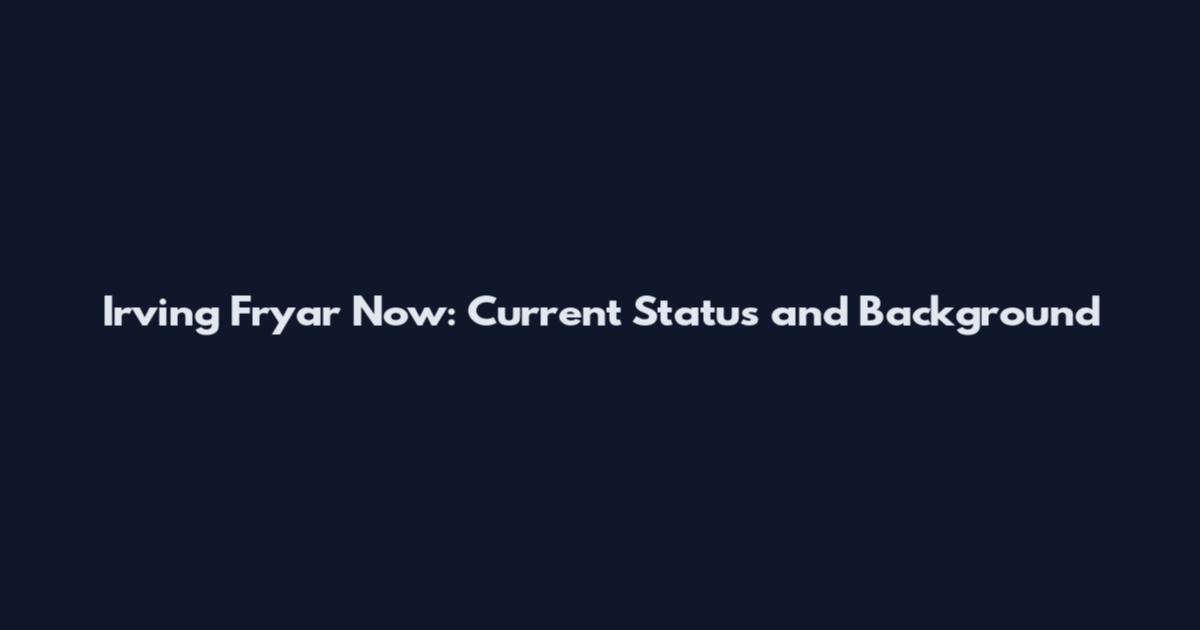 Irving Fryar Now: Current Status and Background