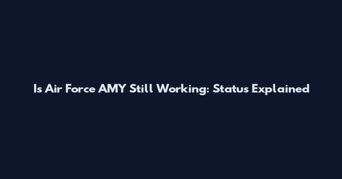 Is Air Force AMY Still Working: Status Explained