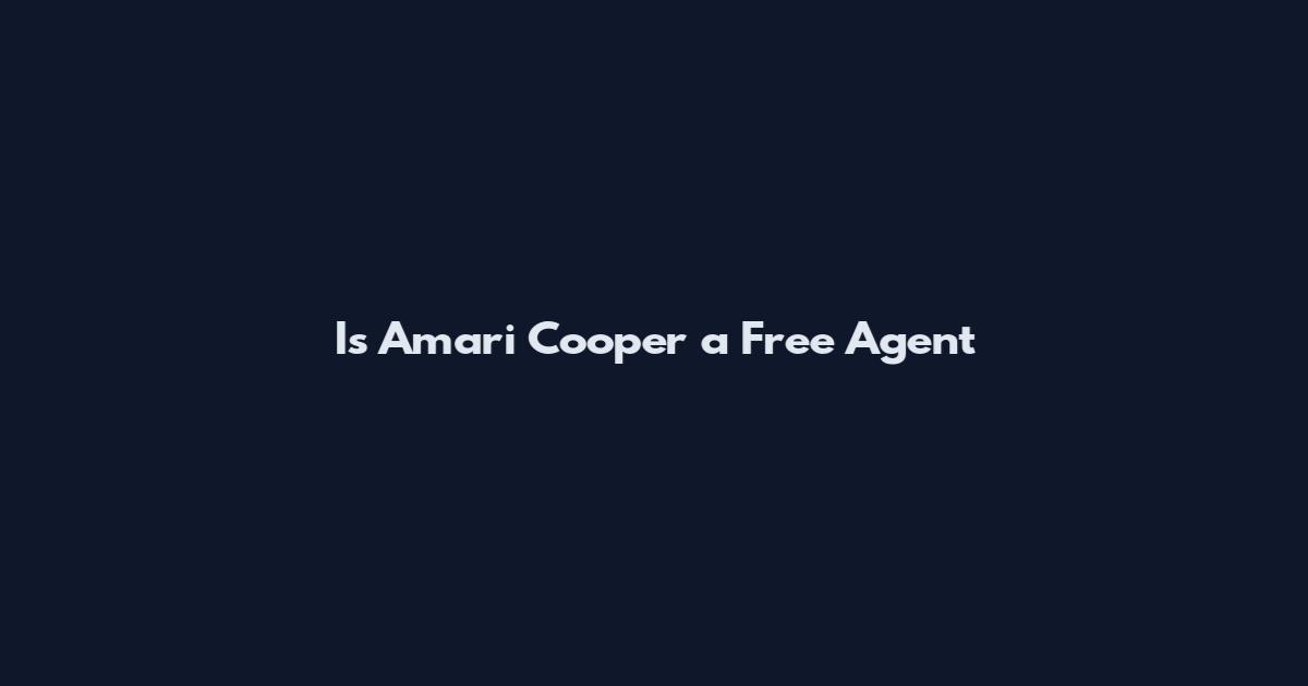Is Amari Cooper a Free Agent