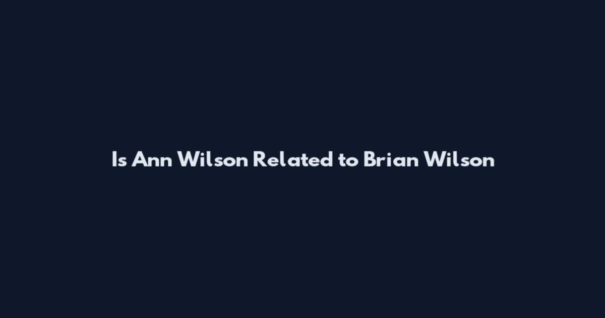 Is Ann Wilson Related to Brian Wilson