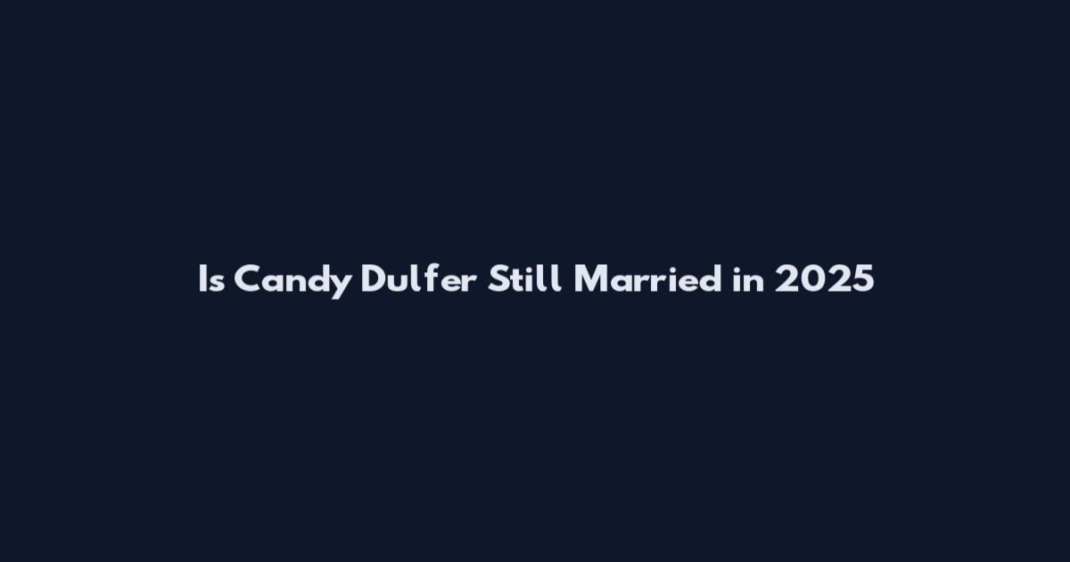 Is Candy Dulfer Still Married in 2025
