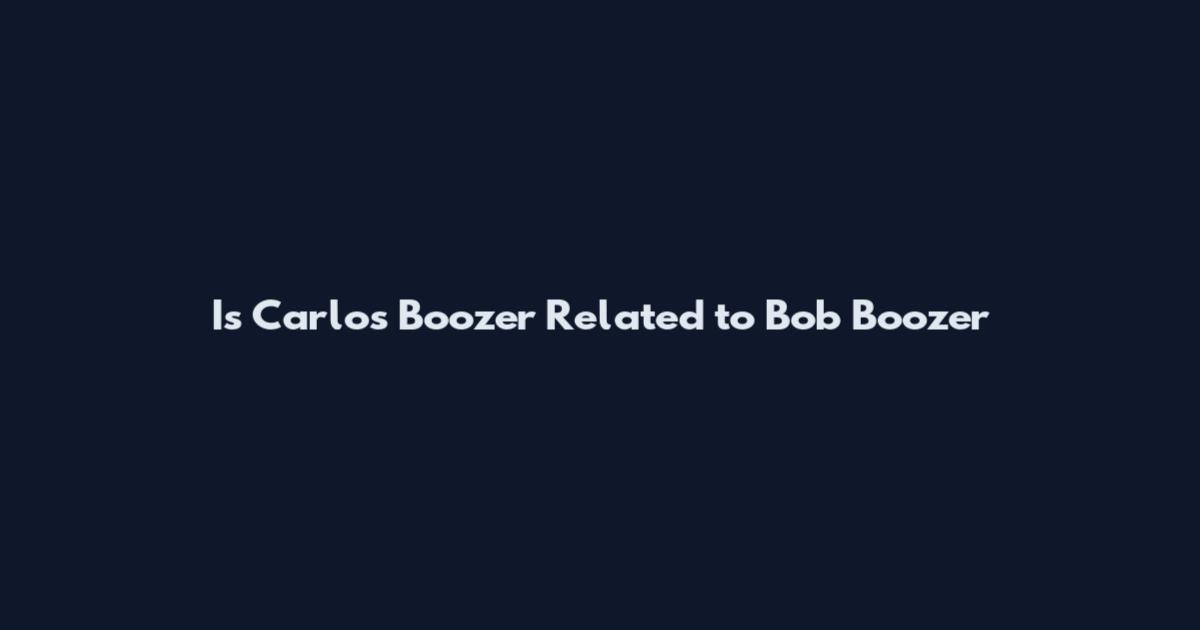 Is Carlos Boozer Related to Bob Boozer