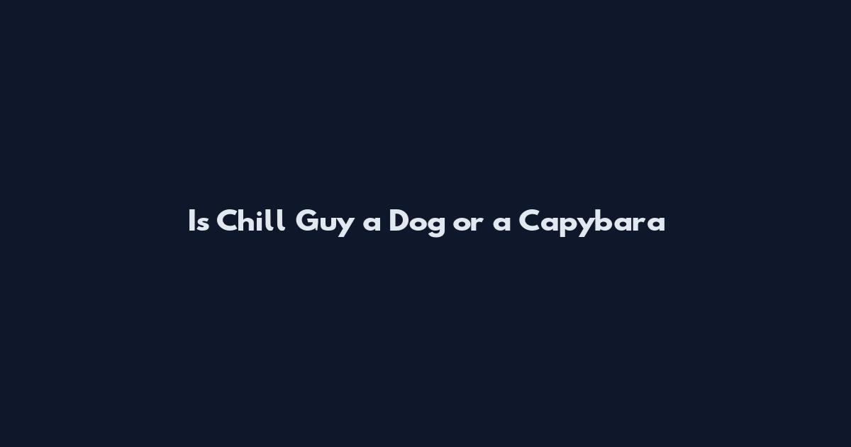 Is Chill Guy a Dog or a Capybara