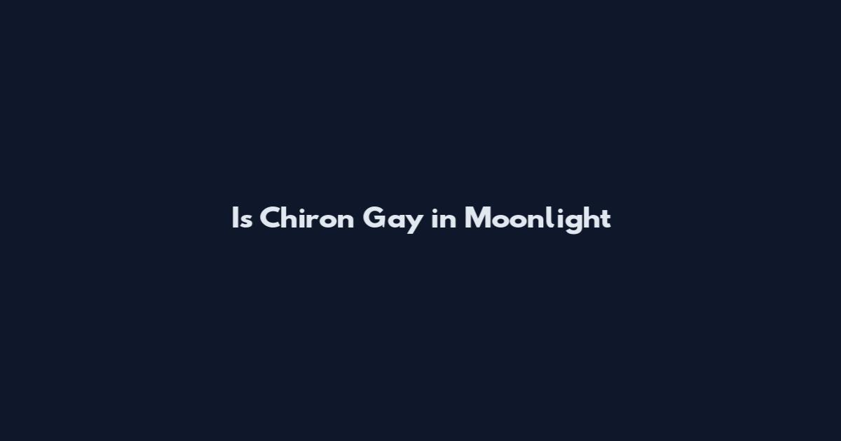 Is Chiron Gay in Moonlight