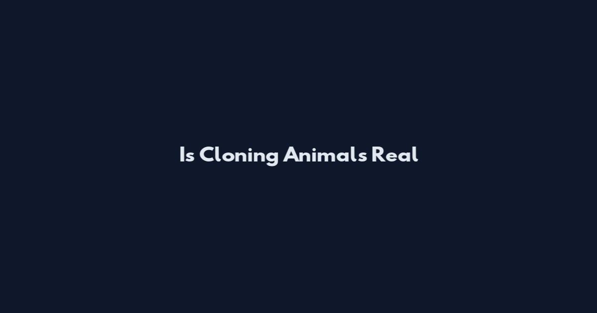 Is Cloning Animals Real