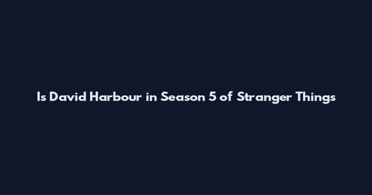 Is David Harbour in Season 5 of Stranger Things