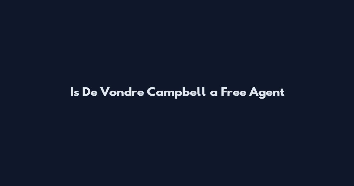 Is De Vondre Campbell a Free Agent