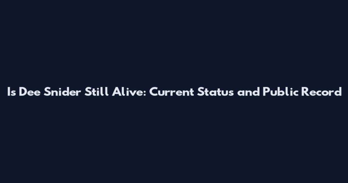 Is Dee Snider Still Alive: Current Status and Public Record