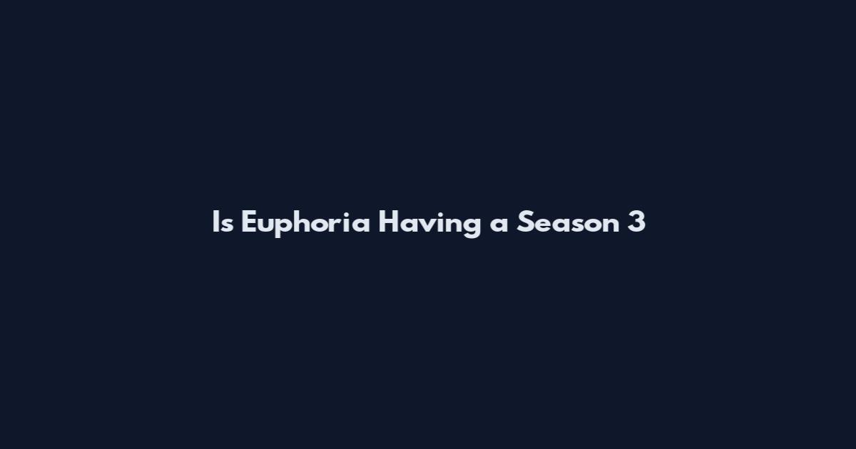 Is Euphoria Having a Season 3