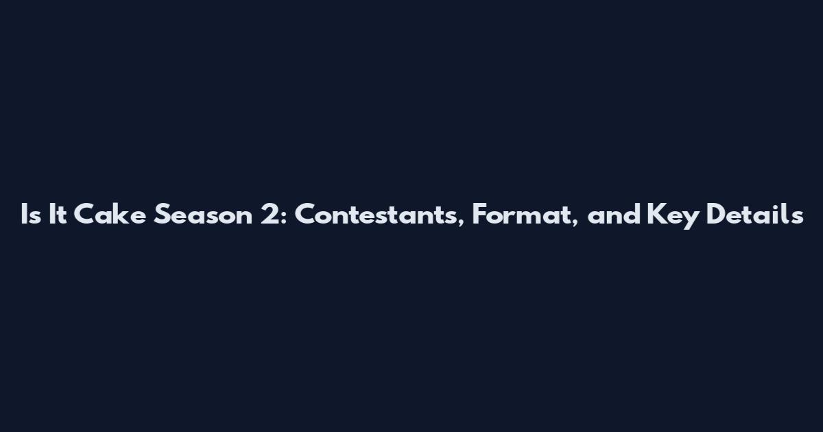 Is It Cake Season 2: Contestants, Format, and Key Details