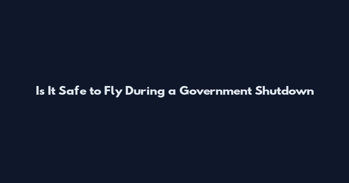 Is It Safe to Fly During a Government Shutdown