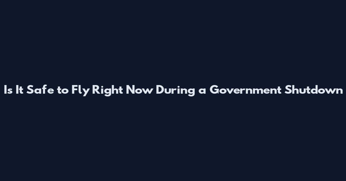 Is It Safe to Fly Right Now During a Government Shutdown