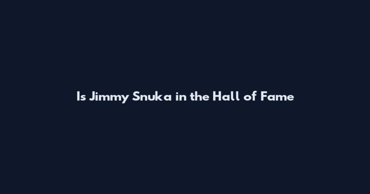Is Jimmy Snuka in the Hall of Fame