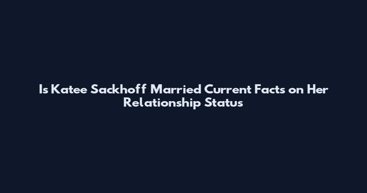 Is Katee Sackhoff Married Current Facts on Her Relationship Status