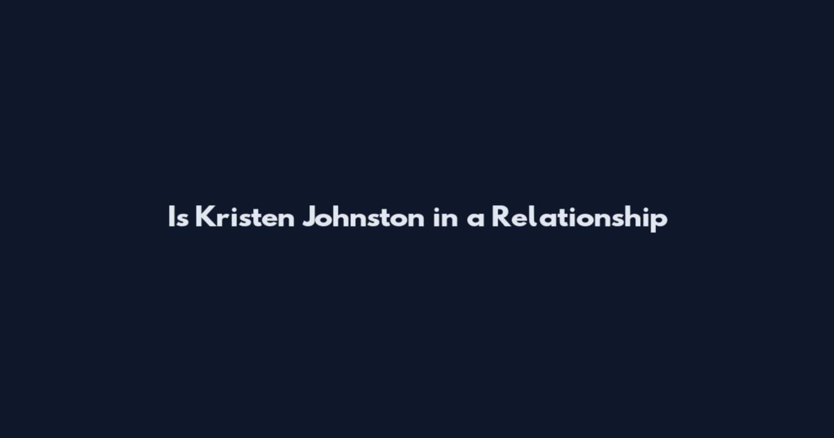 Is Kristen Johnston in a Relationship