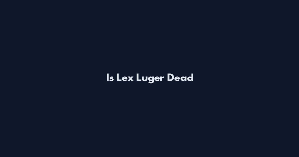Is Lex Luger Dead