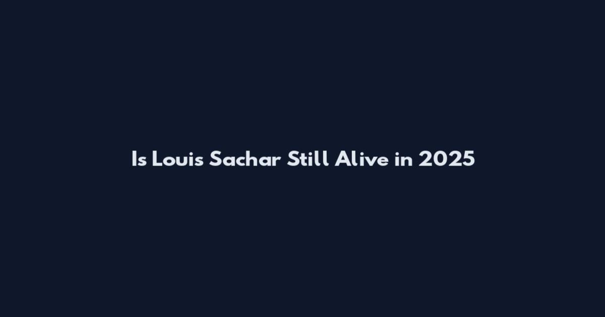 Is Louis Sachar Still Alive in 2025