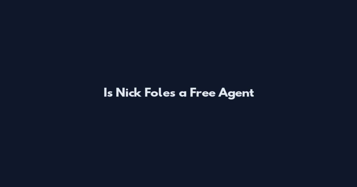 Is Nick Foles a Free Agent