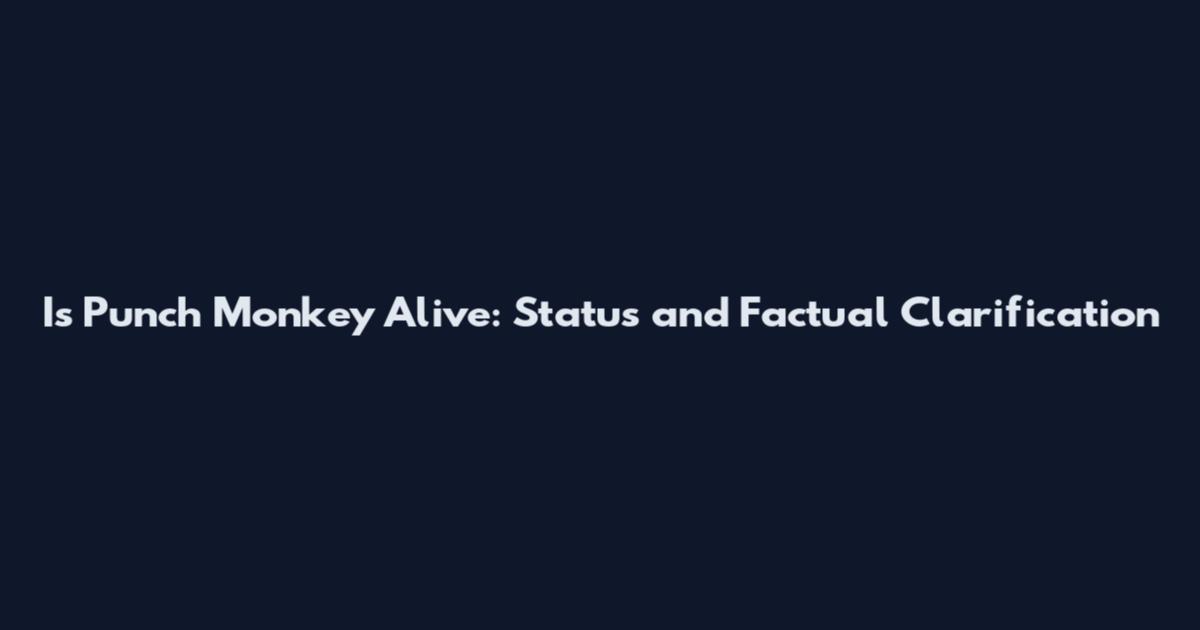 Is Punch Monkey Alive: Status and Factual Clarification
