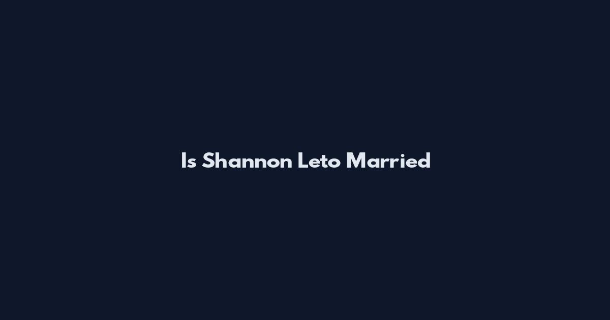 Is Shannon Leto Married
