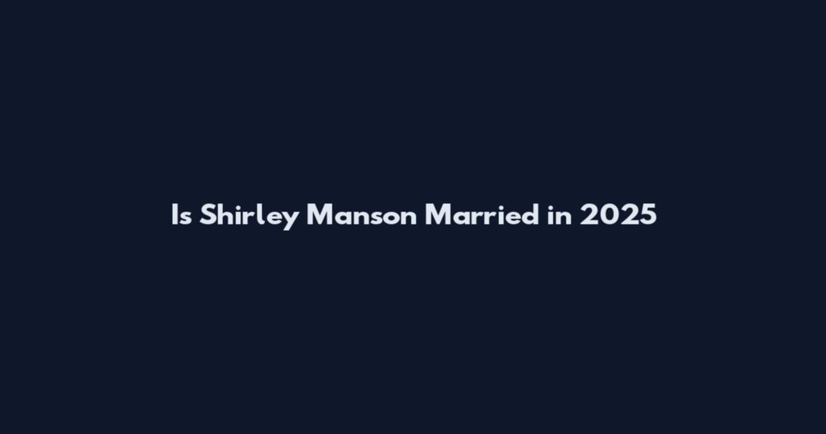 Is Shirley Manson Married in 2025