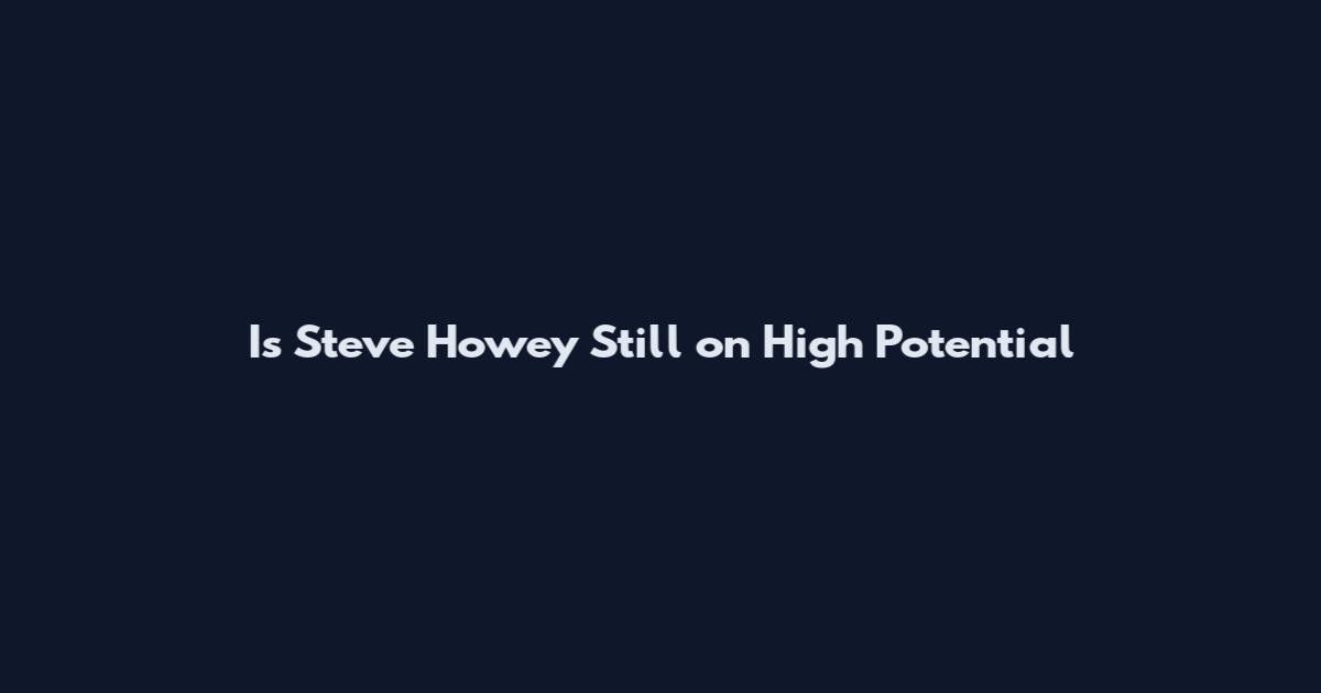 Is Steve Howey Still on High Potential