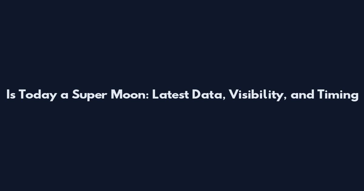 Is Today a Super Moon: Latest Data, Visibility, and Timing